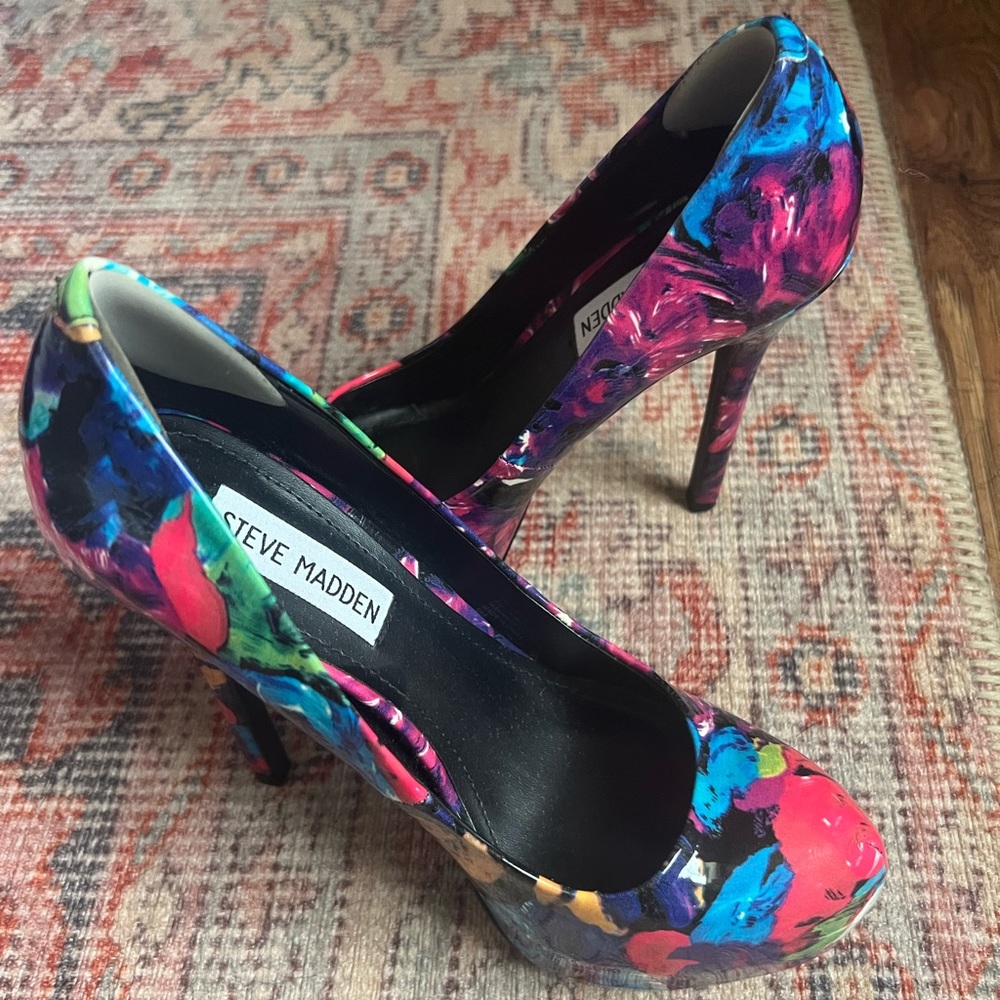 Steve Madden colorful rainbow pumps